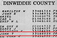 Official Casualty list Dinwiddie County, Virginia