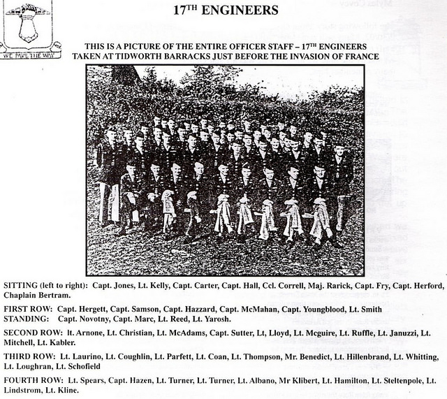 Officer Staff 17th Engineers at Tidworth Barracks Engeland, mei juni 1944