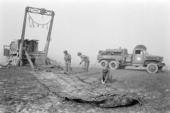 Engineers inflating a pontoon GMC CCKW 353 with LeRoi compressor called Electron part of ECompany 17th AEB