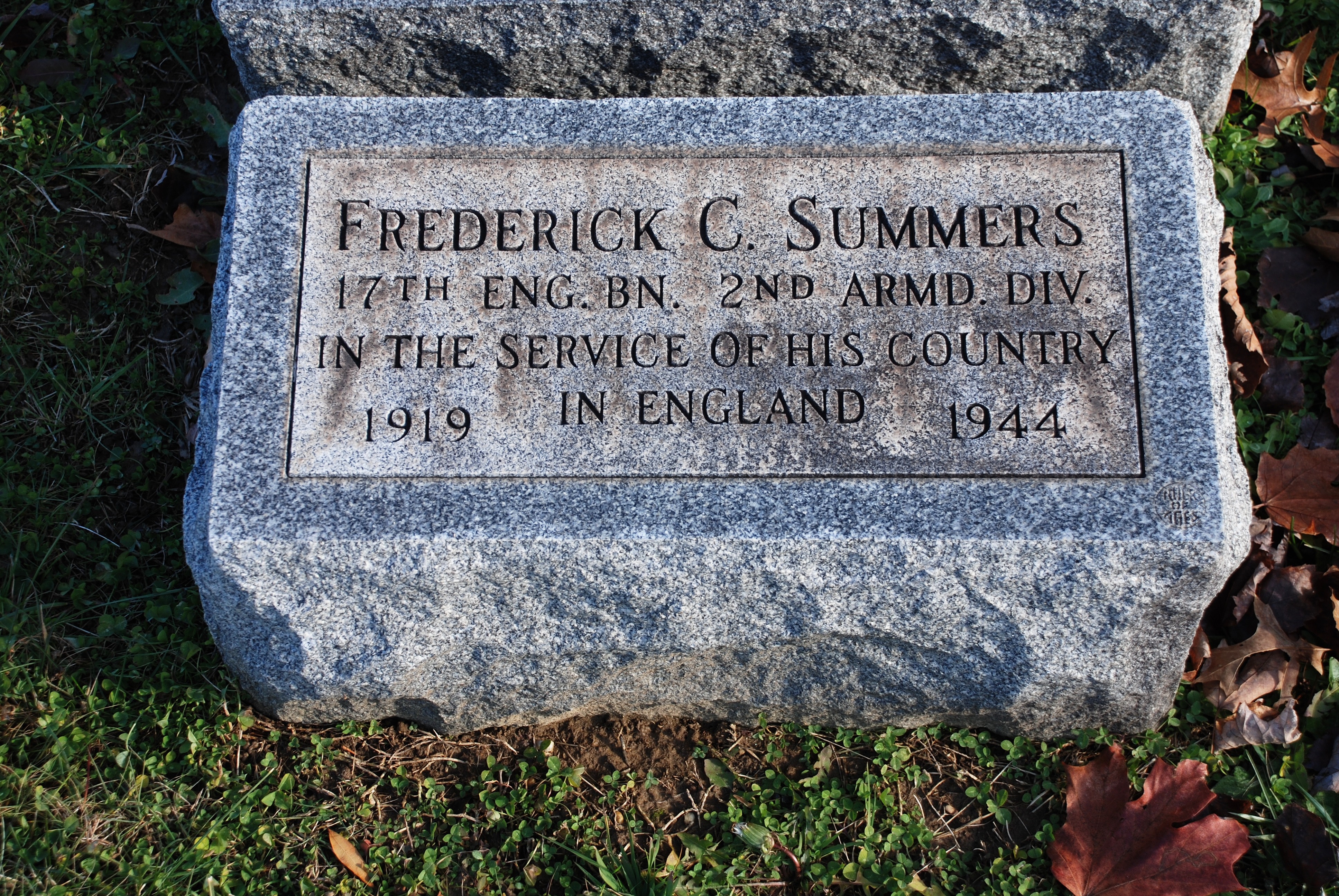 Summers PFC Frederick C Headstone