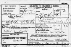 Application for Headstone marker Boynton 1921 - 1943