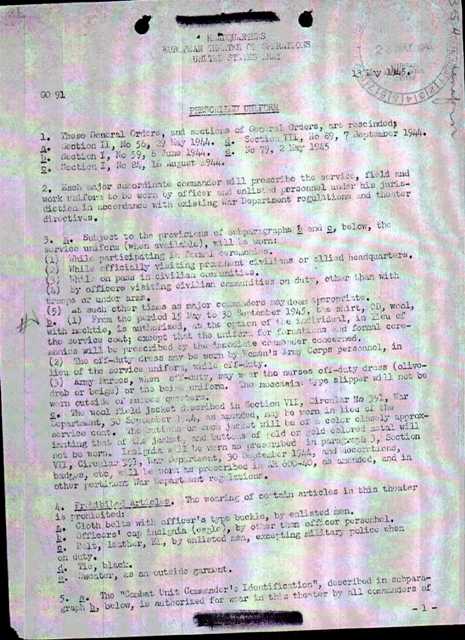 Combat leader stripes Official documents 28 May 1944