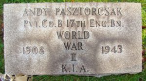 Pvt Andy Pasztorcsak Gravestone