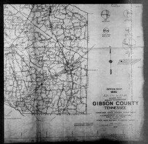 Gibson county overzichtkaart 1940