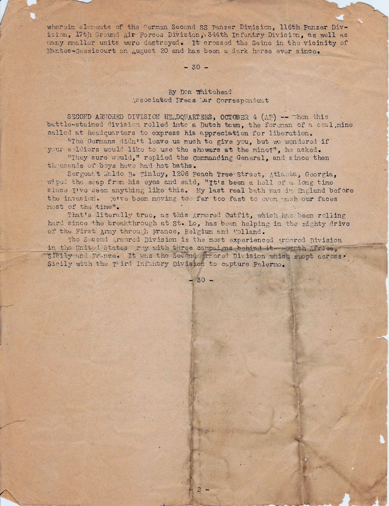 HQ 2nd AD 10/12/1944 page 2