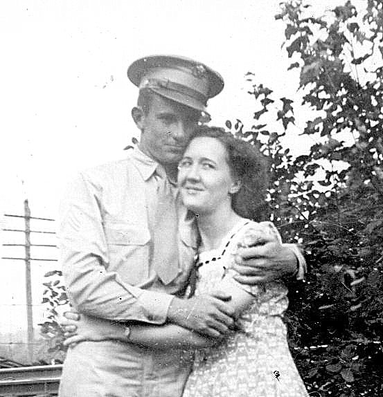 Ralph Blevins with his sister in law, Virginia.