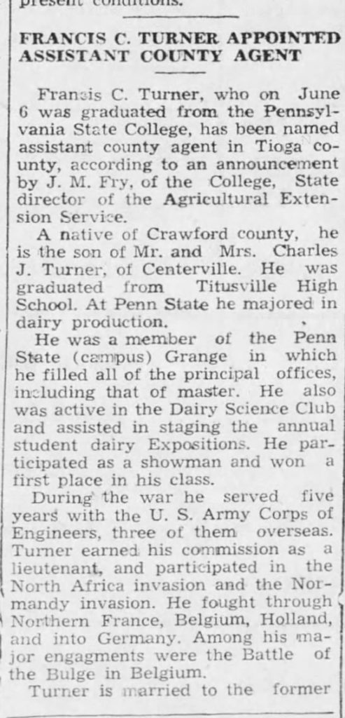 Mansfield Advertiser  (Mansfield, Pennsylvania) 29 Jun 1949, Wed  • Page 7