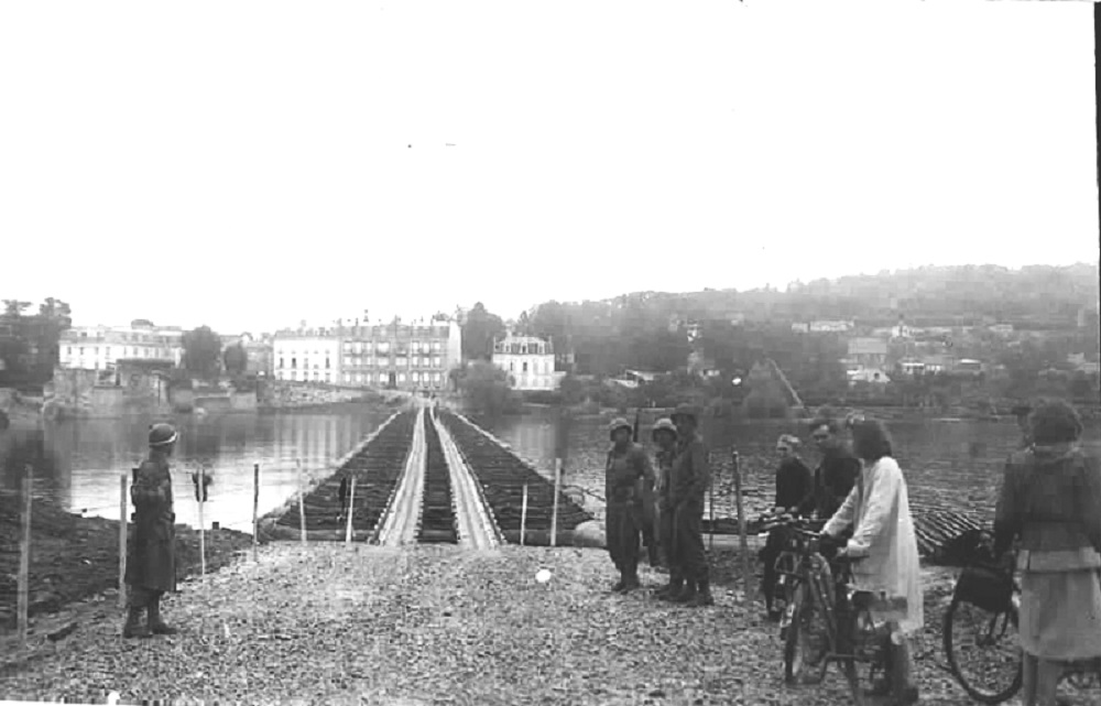 Bridge over the Seine build by the 17th Engineers at Meulan, 28-30 Sept 1944France