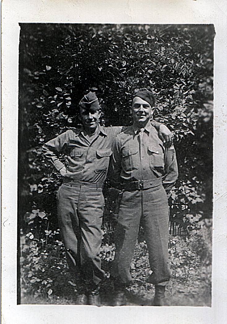 David E. (Edd) Hiett his buddy Mike (Mucha) Dugan Berlin July, 1945 FB