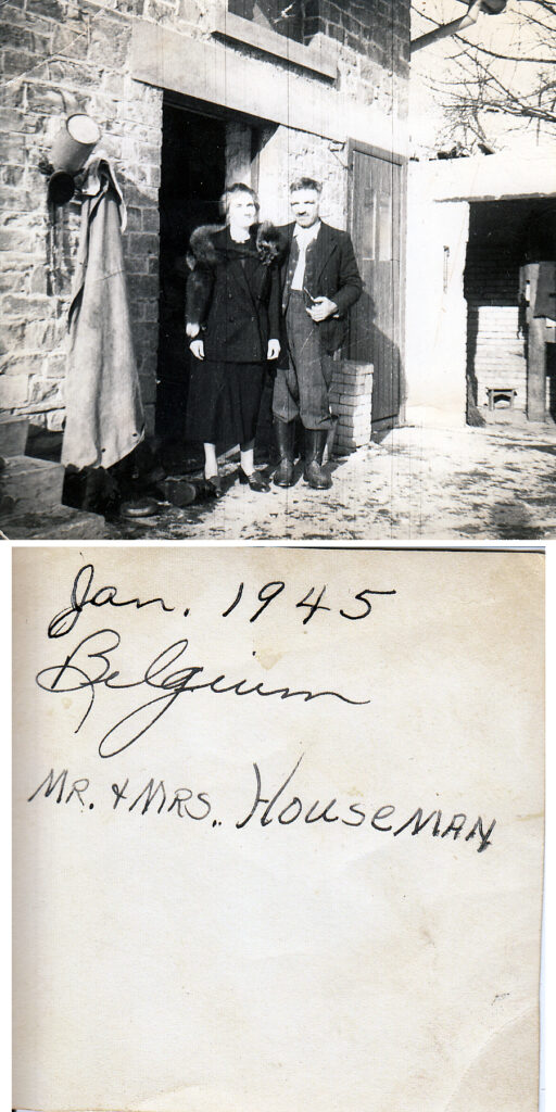 Mr and Mrs Houseman (Huisman?) Belgium, January 1945 (courtesy: M. Hiett) 